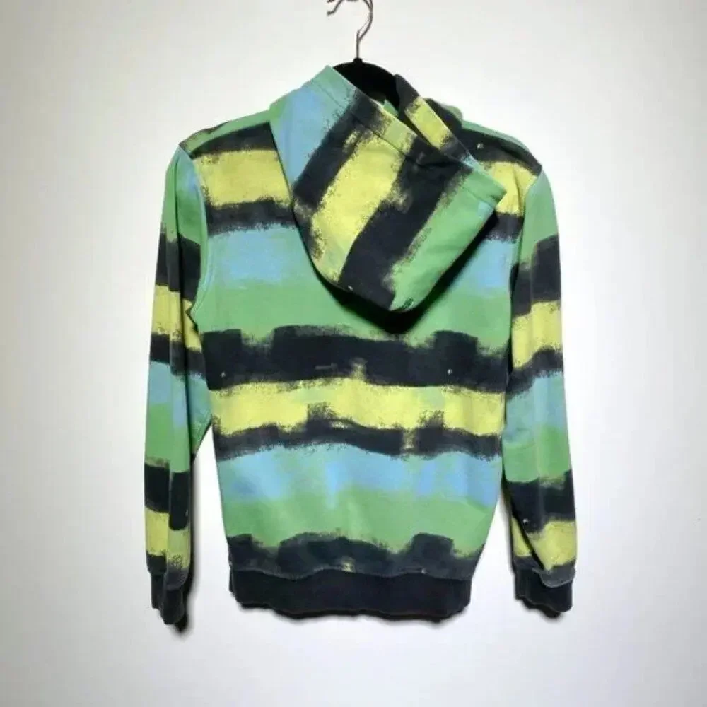 H&M Boys Green, Black, and Yellow Zip Hoodie Size S‎